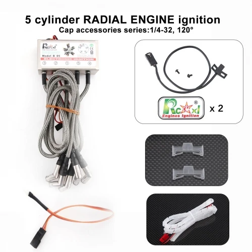 Hot Sale ???? ZYHOBBY RCEXL 5 Cylinder Radial Engine Ignition CDI W/ 120degree For NGK ME-8 1/4 -32 ???? 1 Hot Sale ???? ZYHOBBY RCEXL 5 Cylinder Radial Engine Ignition CDI W/ 120degree For NGK ME-8 1/4 -32 ????