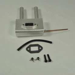 Buy ???? ZYHOBBY Aluminum Alloy RC Gas Airplane Model DLE35RA Engine Muffler Exhaust Pipe Canister Set ????